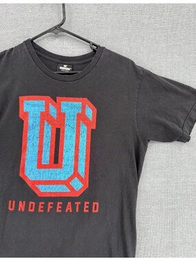 Undefeated Logo Black T-Shirt Mens M Tee
